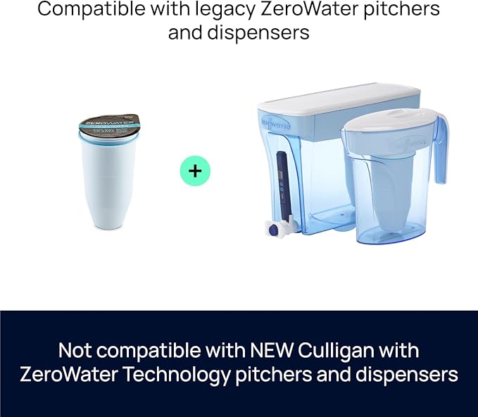 ZeroWater 23-Cup Dispenser Ready-Pour 5-Stage Water Filter with 0 TDS Water Filter – IAPMO Certified to Reduce Lead, Chromium, and PFOA/PFOS