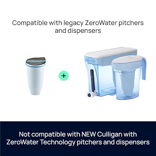 ZeroWater 32-Cup 5-Stage Water Filter Dispenser with Instant Read Out - 0 TDS for Improved Tap Water Taste - IAPMO Certified to Reduce Lead, Chromium, and PFOA/PFOS