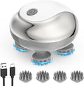 ORIA Electric Pet Massager for Dogs Cats, Handheld Scalp Massager with 4 Massage Heads, 3 Speed Modes, Waterproof Dog Massage Tool, Head Scratcher for Relaxation, Soothing & Bonding