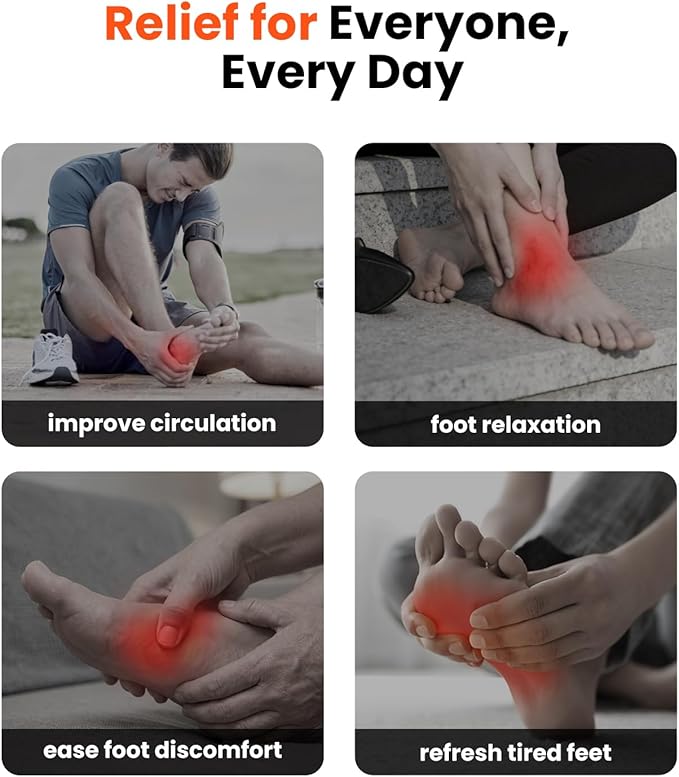 BOB AND BRAD Foot Massager with Heat, Shiatsu Deep Kneading & Air Compression for Plantar Fasciitis, FSA Eletric Feet Massager Machine, Fits US Size 12, HSA Eligible