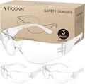TICONN Clear Safety Glasses for Men and Women, Safety Goggles with Scratch Impact Resistant Meets ANSI Z87.1 Standard