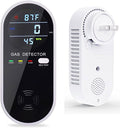 Natural Gas Detector, 3 in 1 Plug-in Propane Gas Detector(Gas, Temperature and Humidity Display), Combustible Gas Detector for Home & RV Gas Leak Detector for LNG, LPG, Methane
