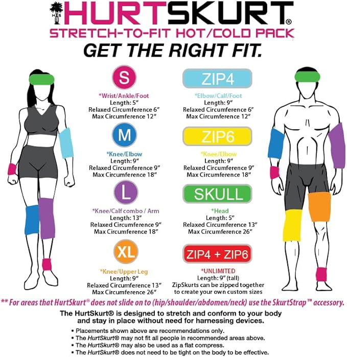 HurtSkurt® Premium Ice Therapy Sleeve – Island Palm Small – Stretch-Fit Wearable Cold Compression Wrap for Knee, Leg, Elbow & Ankle Recovery
