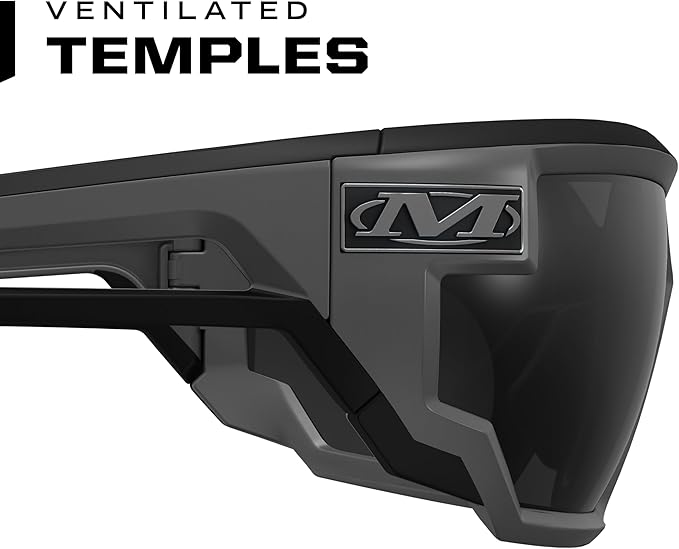 Mechanix Wear Type-X Smoke Lens Safety Glasses - Anti-Fog Polycarbonate Industrial Safety Glasses - Ventilated Temples & Scratch-Resistant Lenses - Grey Frame - 2 Pack