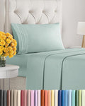 Twin Size 3 Piece Sheet Set - Extra Soft, Breathable & Cooling Sheets - Hotel Luxury Durable Bed Sheets for Women & Men - Deep Pockets, Easy-Fit & Wrinkle-Free Sheets - Light Teal Oeko-Tex Bed Sheets