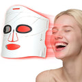 VYM Red Light Therapy for Face: Super Lightweight 292 LEDs High-Energy Red Light Therapy Mask Infrared LED Face Mask Light Therapy at Home Travel 2mm Thickness - White