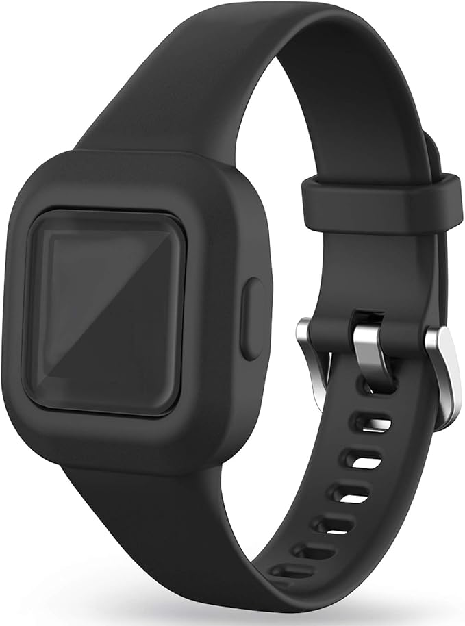FitTurn Band Compatible with Garmin vivofit jr. 3 Bands Kids Replacement Accessory Soft Silicone Band 130-175mm Size for vivofit jr 3 Fitness Tracker Ages 4+ for Kids Wristbands (Black)