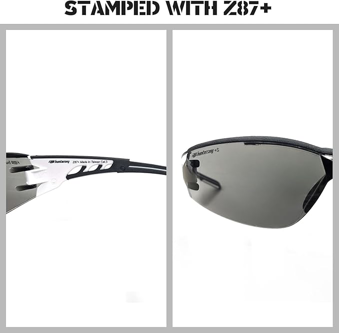 HTS HUNTERSKY Super Flexible Lightweight Anti Fog Wrap-Around U6 Clear Shooting Safety Glasses with ANSI Z87.1 Scratch Resist