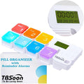 7 Day Medicine Pill Organizer, 4 Reminder Alarms, Loud Sound, 7 Large Compartments, Large Screen, Moisture-Proof, Dust-Proof, Travel Weekly/Daily Pill Box/Organizer/Case/Container/Dispenser, TBSoon