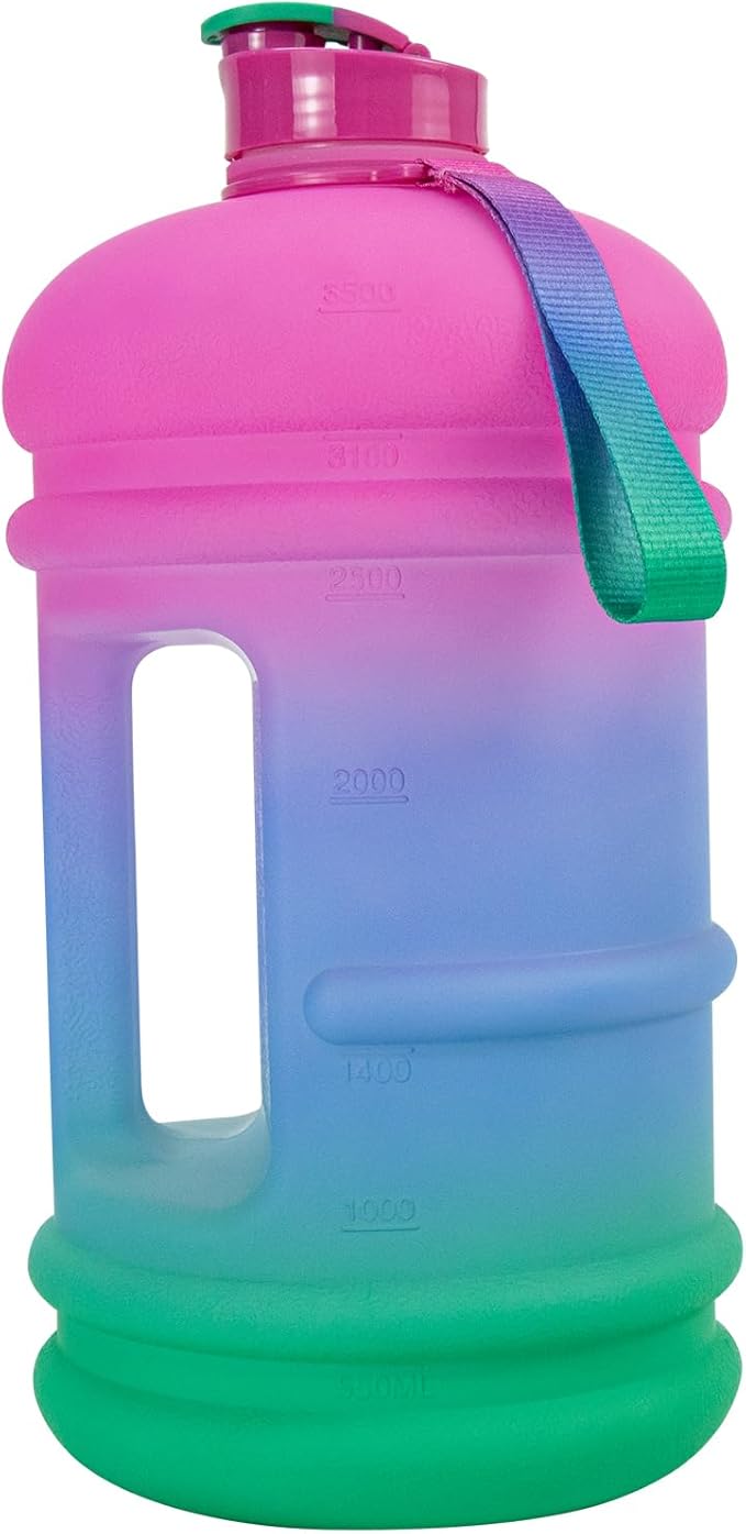 TOOFEEL 1 Gallon Water Bottle,Leakproof,Bpa Free,Dishwasher Safe,128 oz Large Water Jug wiht Handle,Travel & Camping & Sports & Gym Water Bottle For Men and Women - Sky and Sea