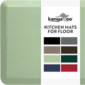 KANGAROO Thick Ergonomic Anti Fatigue Mats for Kitchen Floor, 70x24 Runner, Cushioned Standing Office Desk Mat, Waterproof Scratch Resistant Top, Supportive All Day Comfort Padded Foam Rug, Dark Green