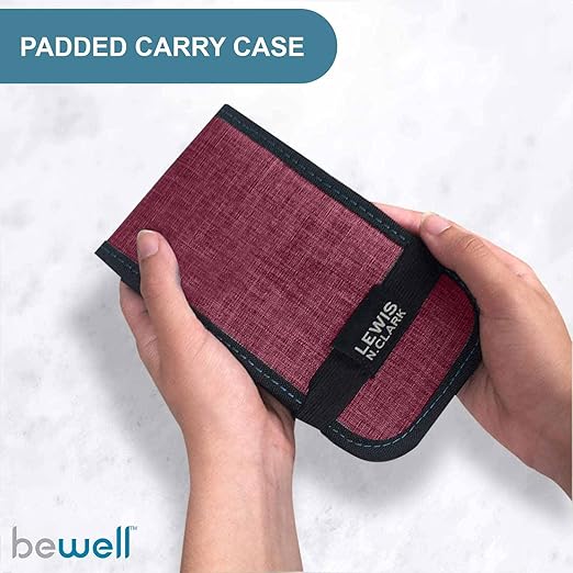 Lewis N. Clark Magnetic Folding Pill Organizer Supplement Case for OTC Medicine, Prescription Vitamins-14 Slots, Burgundy