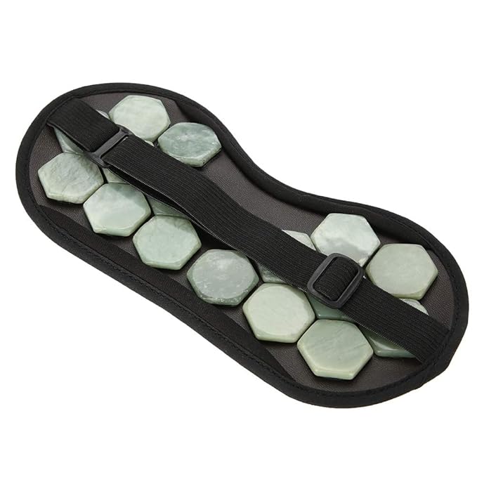 Megnetic Sleeping Eye Mask, Soft Adjustable Jade Stones Eye Masks Magnet Therapy Eyeshade Eye Cover Masks for Sleeping Travel Naps, Home, Hotel(Green)