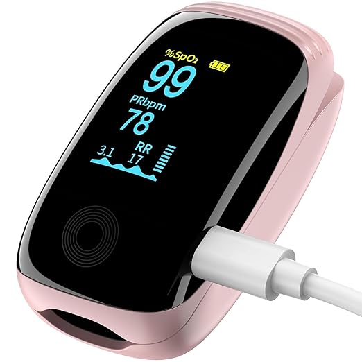 Finger Pulse Oximeter, Fingertip Blood Oxygen Saturation with Pulse Monitor, Oximeter with Lanyard, Pulse Oximeter for Sport and aviation use only (pink) TY07