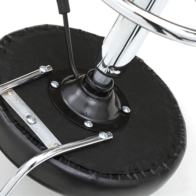 Modern Rolling Round Stool Chair,PU Leather Swivel Adjustable Rolling Stools,Ergonomic Swivel Salon Spa Barstools,Office Drafting Chairs,with Wheels,for Home, Kitchen, Medical, Lab (Black)
