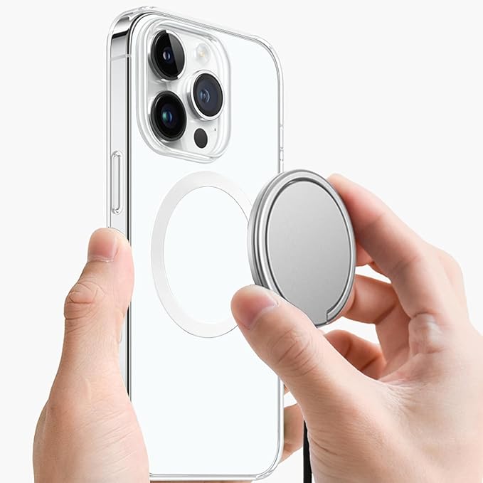 TENOC Universal Metal Ring Sticker for Magnetic Charger Compatible with iPhone/Samsung/Android All Cellphones, Magnetic Mount/Phone Holder Conversion Accessories, 3Pcs, White