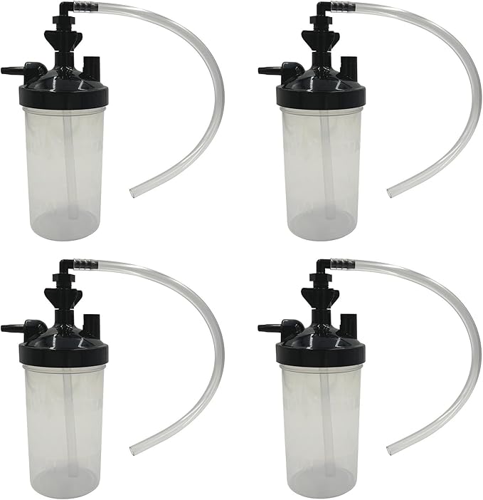 Universal Oxygen Humidifier Bubbler Bottle 350ml with Pressure Relief Valve with Adapter for Tubing (4)
