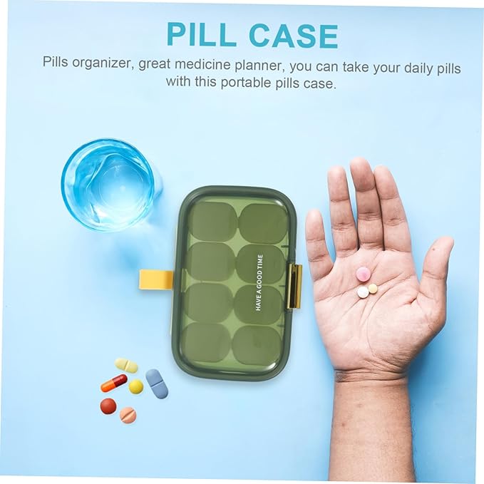 Portable Medicine Organizer Box Multipurpose Pill Container with Lid Convenient for Daily Use Travel Lightweight Design for Home Office and Outdoor Activities