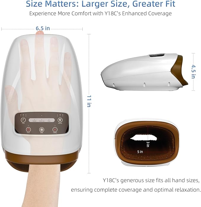 Hand Massager with 2 Heat Settings, 3 Compression Modes & 3 Timer Options - Thoughtful Holiday Present for Mom, Dad & Loved Ones, Ideal for Arthritis Relief and Relaxation