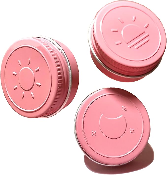 Extra Small Single Pill Box for Purse (3 Pack), Aluminum Screw Top Pill Container, 3 Times a Day Portable Waterproof Single Pill Case for Vitamins, Fish Oils, Supplements (Pink)