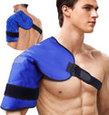 NEWGO Shoulder Ice Pack Rotator Cuff - Reusable Cold Therapy Wrap Shoulder Brace for Pain Relief, Gel Ice Pack for Injuries & Surgery Recovery with Adjustable Strap - Blue