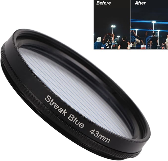 Zyyini Blue Streak Special Effects Filter, 46mm, Aluminum Alloy, Optical Glass, Blue, Prism Effect