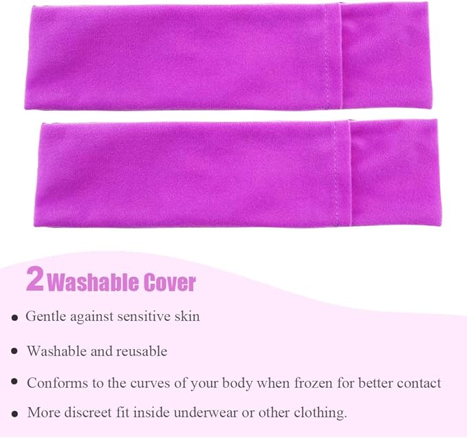 Perineal Cooling Pad, Postpartum Cold Packs Gel Bead Ice Pack Cold Therapy for Women After Pregnancy and Delivery, 2 Ice Pack and 3 Cover (Purple)