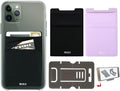 Adhesive Phone Pocket,Cell Phone Stick On Card Wallet Sleeve,Credit Cards/ID Card Holder(Double Secure) with Sticker for Back of iPhone,Android and All Smartphones(Black Purple)-2PC