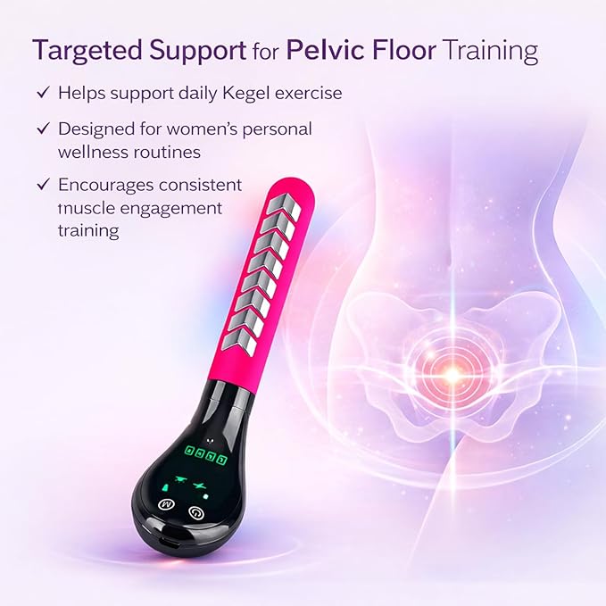 Bladder Support Device, Pelvic Floor Training Wand, Pelvic Floor Exercise Device that Helps Reduce leaks and Enhance a Tighter, More Toned Pelvic Muscle Feeling (Pink)