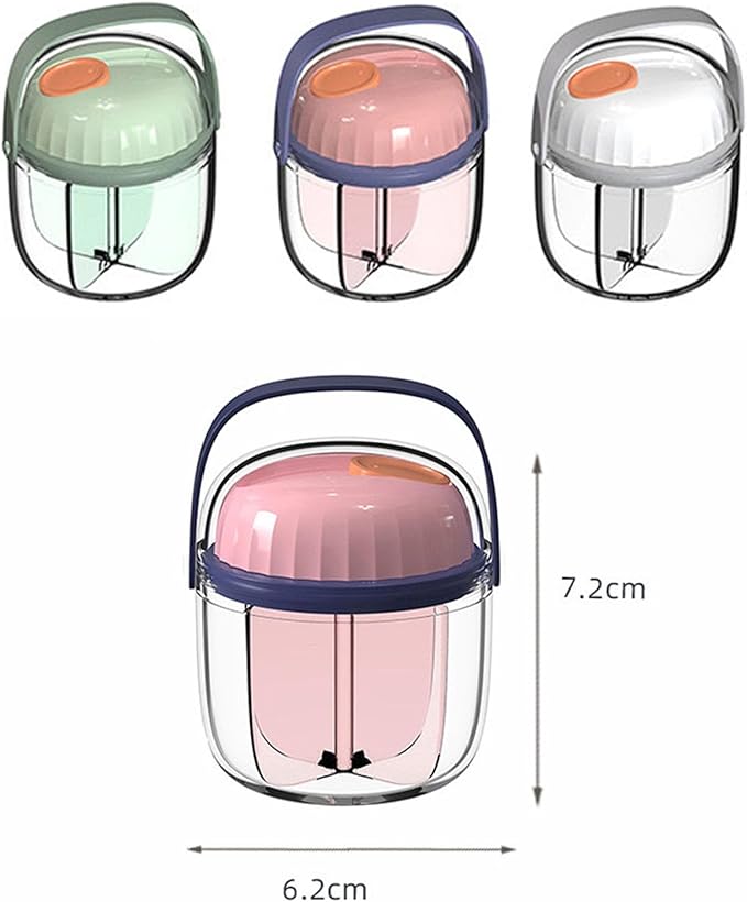 Pill Organizer with 4 Compartments, Portable Pill Dispenser Bottle Vitamin Organizer Features Mix Proof Wide Opening Design for Easy Medication Access (Pink 6.2x7.2cm)