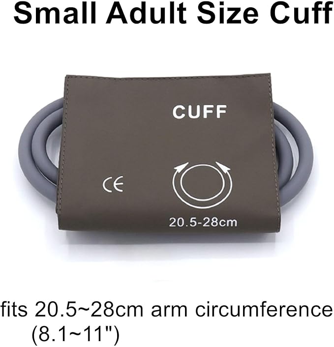 Dual Tubes Blood Pressure PU Cuff for Small Adult 20.5-28 cm, Upgraded Size Replacement Reusable NIBP Cuff with Inner TPU Airbag, No BP Connector