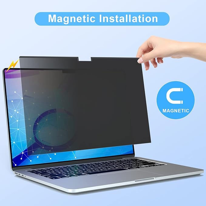 ZOEGAA MacBook Pro 16 inch Privacy Screen 2021~2026, Magnetic Privacy Screen MacBook Pro 16 inch M1, M2, M3, M4, M5, Pro, Max Chip, Removable Laptop Privacy Screen and Anti-Glare Protector