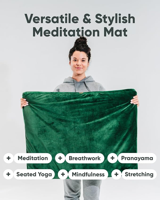 Mindful & Modern Zabuton Meditation Mat - Cotton Filled Yoga and Meditation Pad - Zabuton Meditation Cushion for Kneeling and Sitting Support - Large Rectangular Sitting Floor Pillow for Bench or Zafu