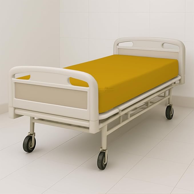 6 Pack Fitted Hospital Bed Sheets - Soft Microfiber Hospital Fitted Sheet - Hospital Bed Fitted Sheets (Gold, 36" x 84" x 12")