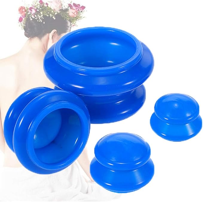 4 Size Cupping Therapy Sets Silicone - Cupping Therapy Professional Studio and Home Use Cupping Set, Stronger Suction Best for Myofascial Massage, Muscle, Nerve, Joint Pain