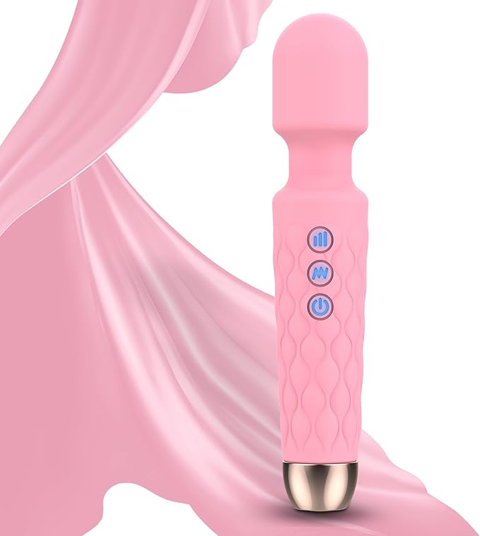 Personal Massager, Handheld Wireless Massager, Waterproof and Portable, 20 Speeds 8 Patterns Cordless Massagers for Neck, Back Pain, Leg and Hand Pain & Sports Recovery, Pink