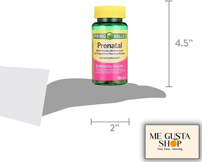 Spring Valley Multimineral Prenatal Multivitamin Tablets Dietary Supplement 100 Count Pack of 2 Includes Pill Organizer