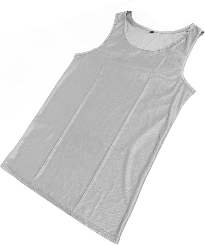 Fafeicy EMF Protection Vest, Unisex Sleeveless Shirt, Silver Fiber and Cotton, XL, for Shopping and Office Work