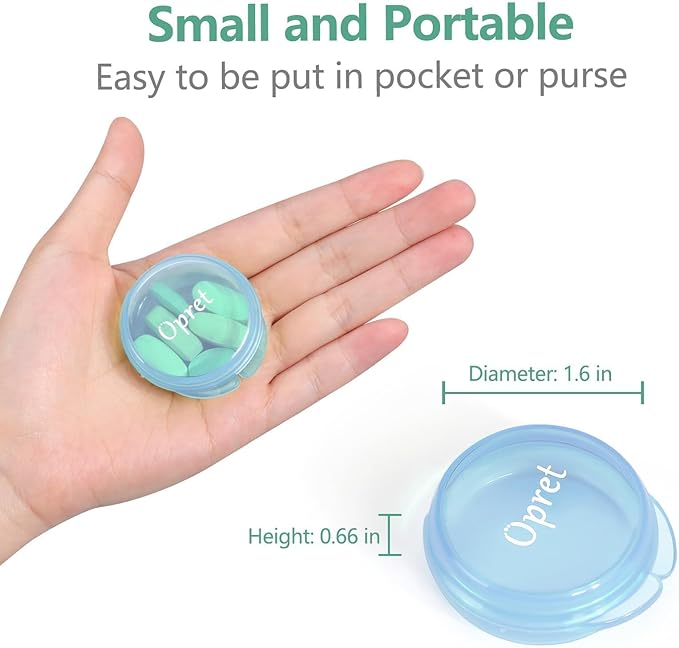 Opret Small Pill Box (3 Pcs), Cute Pill Case Portable for Pocket Purse Briefcase Travel Pills Box Medicine Storage Container Earplug Case (Rose&Blue&Purple)