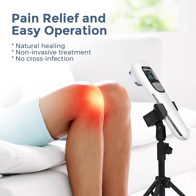 Red Light Therapy Device for Shoulder Back Knee Joint Muscle Pain Relief, 13pcs x 650nm + 3pcs x 808nm, 4 Power + 4 Timer, Handheld Cold Laser Therapy Device for Dogs Pet Horse