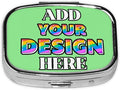 Custom Pill Container, Medicine Pill Box Case Organizer Travel Pill Holder Vitamin for Purse Med Wallet Portable Mini Pastillero SquareLight GreenPersonalized Gifts