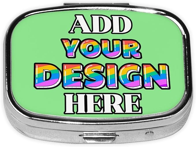 Custom Pill Container, Medicine Pill Box Case Organizer Travel Pill Holder Vitamin for Purse Med Wallet Portable Mini Pastillero SquareLight GreenPersonalized Gifts
