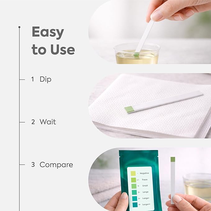 Diagnox Health Urine Protein Test Strips | At-Home Proteinuria Monitoring | Individually Wrapped, Fast 60-Second Results | Easy Urinalysis Test, Pack of 30