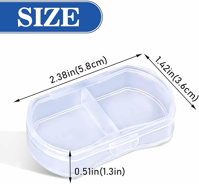 4PCS Pill Case for Purse Small Pill Organizer Portable Travel Daily Pill Containers AM & PM Mini Pill Box Vitamin, Fish Oil, Supplement Holder