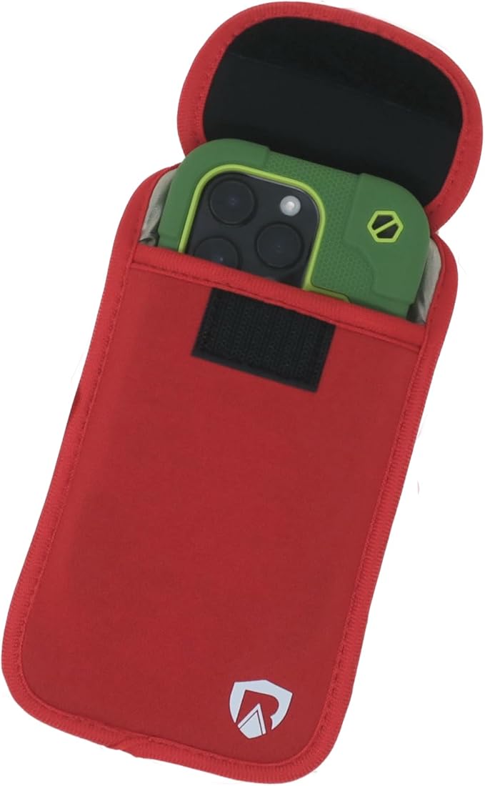 RadiArmor EMF Blocking Cell Phone Sleeve - EMF Blocking Pouch - Updated XL Version for Larger Smartphones (Red, Extra Large)