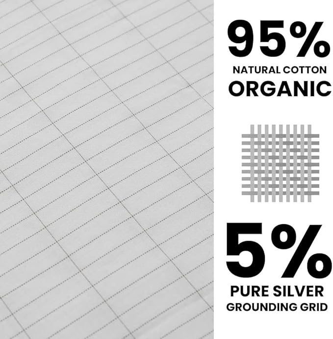 Grounding Sheet, Fits All Bed Sizes, Organic Cotton + Silver Fiber, 24" x 104"
