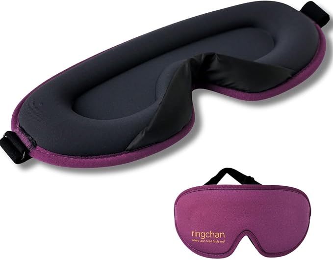 Meditation Eye Mask - 100% Blackout Sleep Masks for Women, Zero Eye Pressure - Nose Seal Eye Cover for Yoga Nidra, Naps & Travel, Adjustable Night Blindfold - Deep Lavender Purple