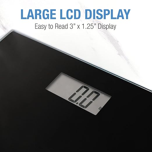 DMI Digital Talking Bathroom Scale, Sleek Tempered Glass, Clinically Accurate Measurements, Large LCD Screen, 440 lb. Weight Capacity