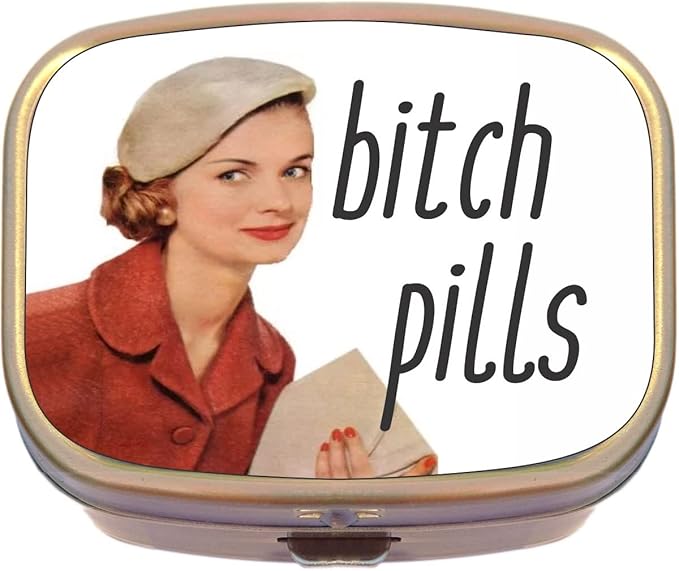 Bitch Pills Brass Rectangle Pill Box