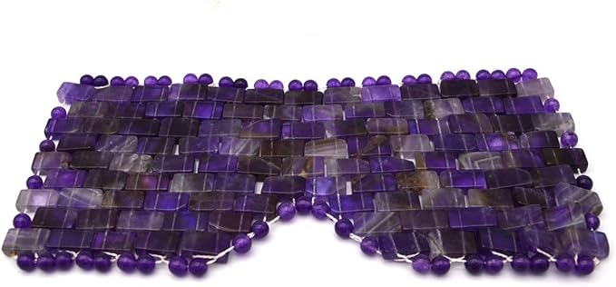 Natural Jade Sleep Mask & Blindfold, Natural Jade Eye Mask, Anti-Aging Hot or Cold Using Eye Mask (Amethyst Crystal)